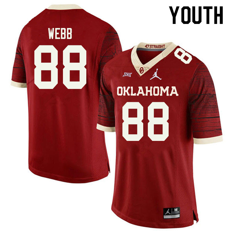 Jordan Brand Youth #88 Jackson Webb Oklahoma Sooners College Football Jerseys Sale-Retro